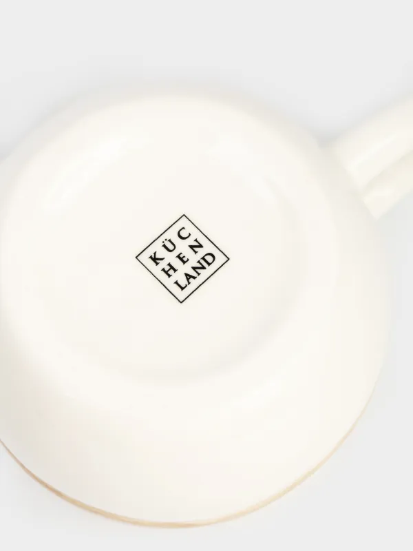 Кружка, 650 мл, фарфор P, бело-бежевая, Снеговик в шарфе, Snowy, image-4