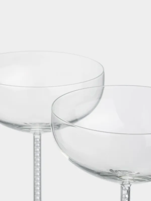 Бокал-креманка для шампанского, 2 шт, с жемчужинами, Crystal pearl, image-3