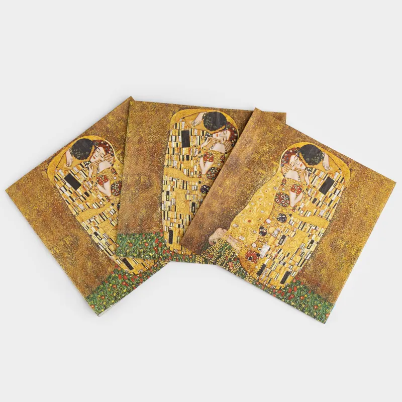 Салфетки бумажные, 33х33 см, 20 шт, квадратные, Климт, Поцелуй, Art поцелуй, image-2