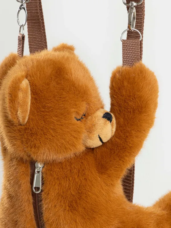 Рюкзак, 30х20 см, детский, полиэстер, коричневый, Спящий медведь, Bear, image-3