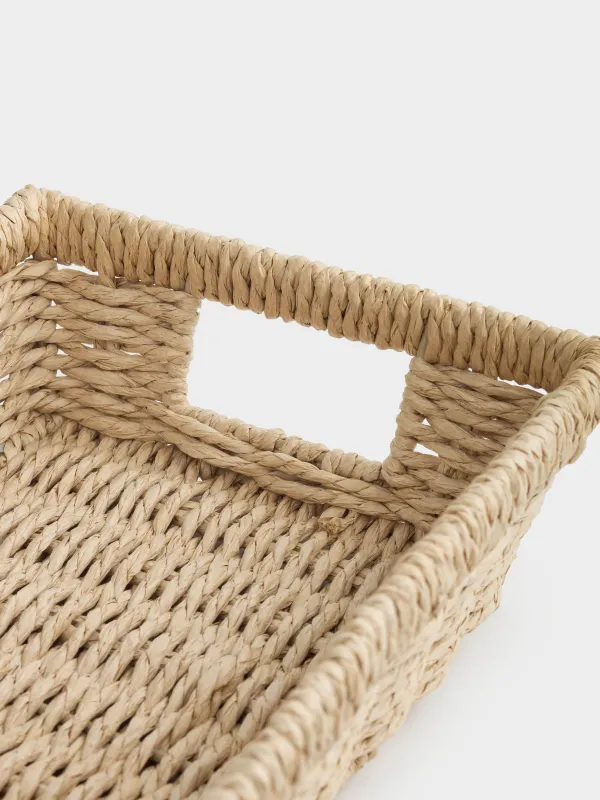 Корзина для хранения, 26х18 см, плетеная, с ручками, целлюлоза, прямоугольная, Braided, image-5