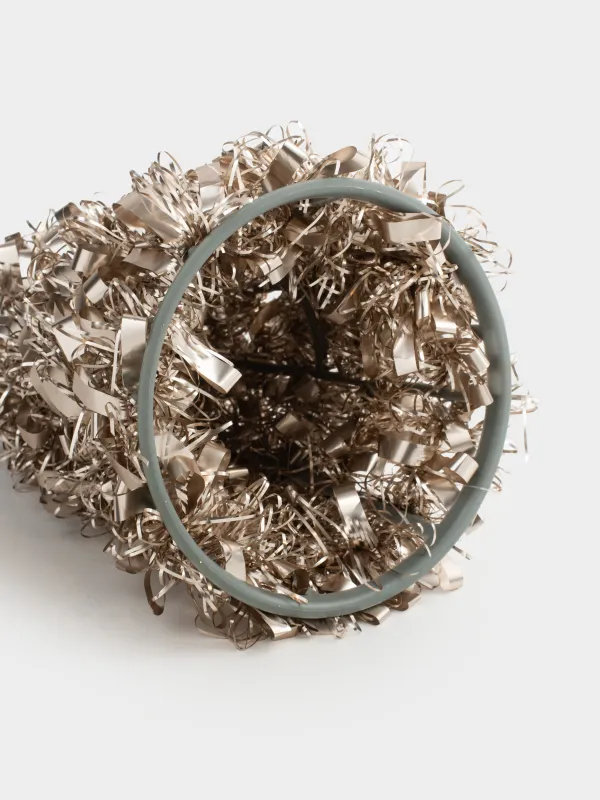 Ель искусственная, 25 см, мишура/пластик, шампань, Крупная мишура, Tinsel christmas, image-3