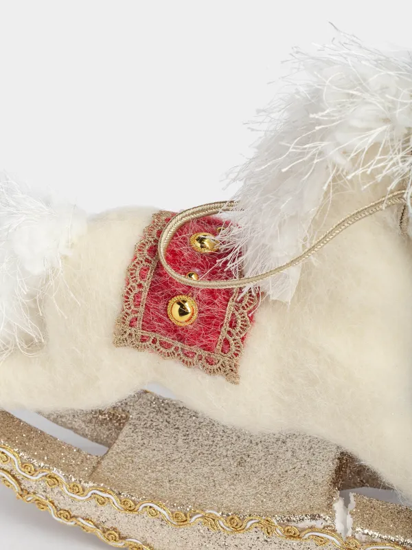 Изделие декоративное, 27х30 см, пенопласт/полиэстер, молочная, Лошадка-качалка, Rocking horse, image-3