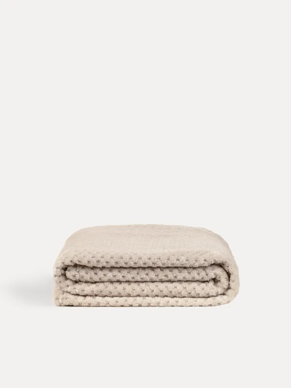 Плед, 140х190 см, фланель, бежевый, Решетка, Flannel, image-6