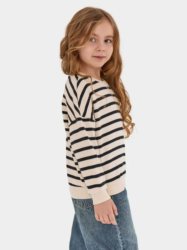 Свитшот детский, для девочек, бело-черный, Blaina, image-3