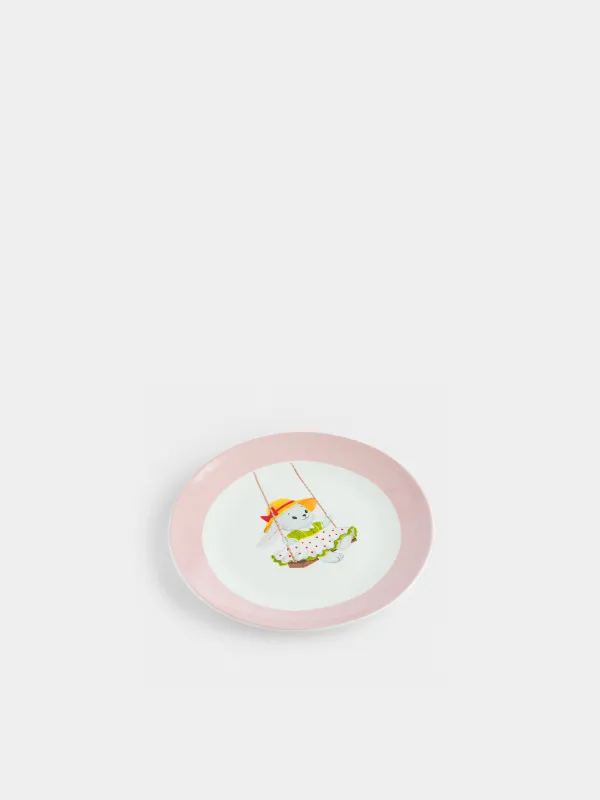 Тарелка закусочная, 19 см, Крольчиха на качелях, Ideas life, image-2