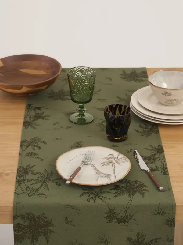 Дорожка настольная, 40х160 см, с кисточками, из жаккарда, Tropical oasis, image-3