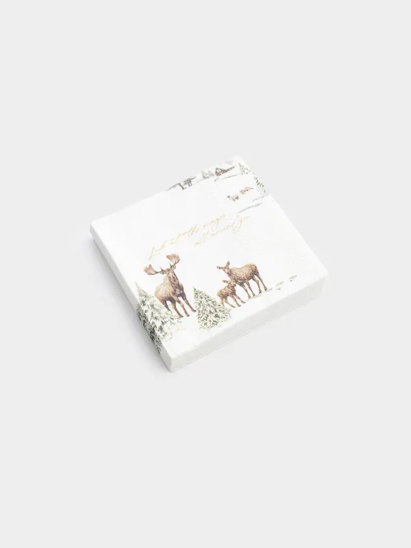 Салфетки бумажные, 21х21 см, 20 шт, Лоси в лесу, Moose story, image-1