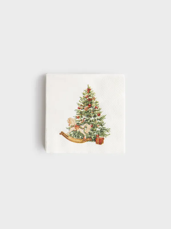 Салфетки бумажные, 21х21 см, 20 шт, Новогодняя елка, Christmas miracle classic, image-0