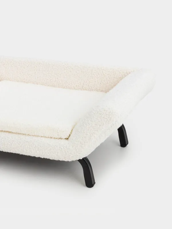 Лежак-диван для животных, 64х35х24 см, букле/дерево, молочный, Boucle, image-2