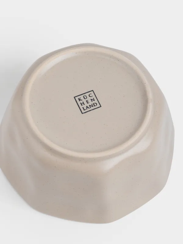 Пиала, 14х7 см, 600 мл, керамика K, бежевый, Мятый эффект, Crumple creme, image-3