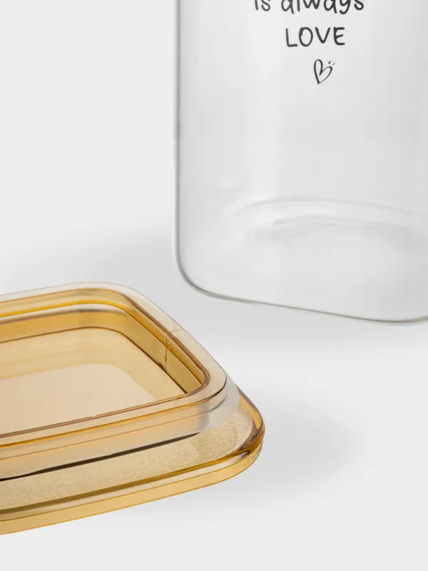 Банка для сыпучих продуктов, 1,6 л, Янтарная крышка, Amber font, image-3