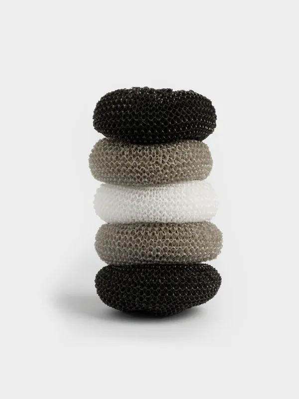 Губка для уборки, 8 см, 5 шт, полипропилен, черная/серая/белая, Black clean, image-0