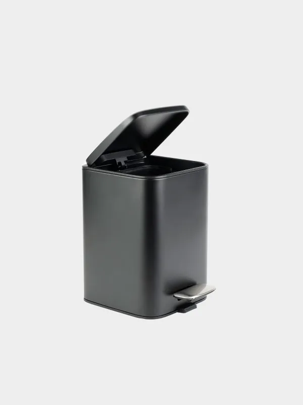 Емкость для мусора, 3 л, с педалью, Total black, image-1
