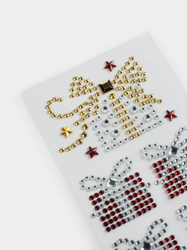 Набор наклеек, 9х17 см, одноразовые, ПВХ, Новогодние подарки, Christmas decal, image-1