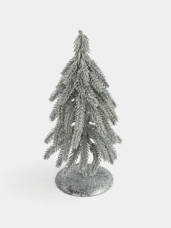 Ель искусственная, 20 см, на подставке, пластик/металл, серебристая, Silver style, image-1