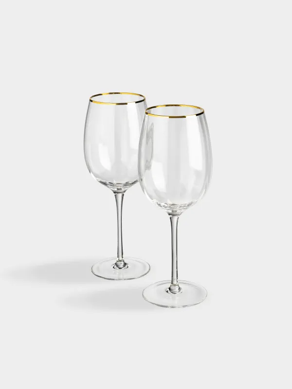 Бокал для вина, 2 шт, с золотистым кантом, Filo R gold, image-1