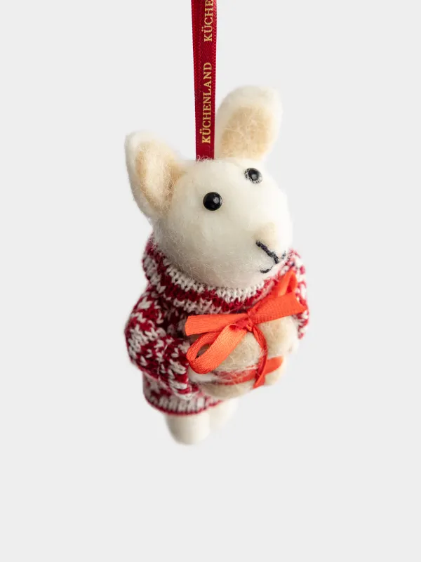 Игрушка елочная, 12 см, Мышка с подарком, Figure cute, image-1