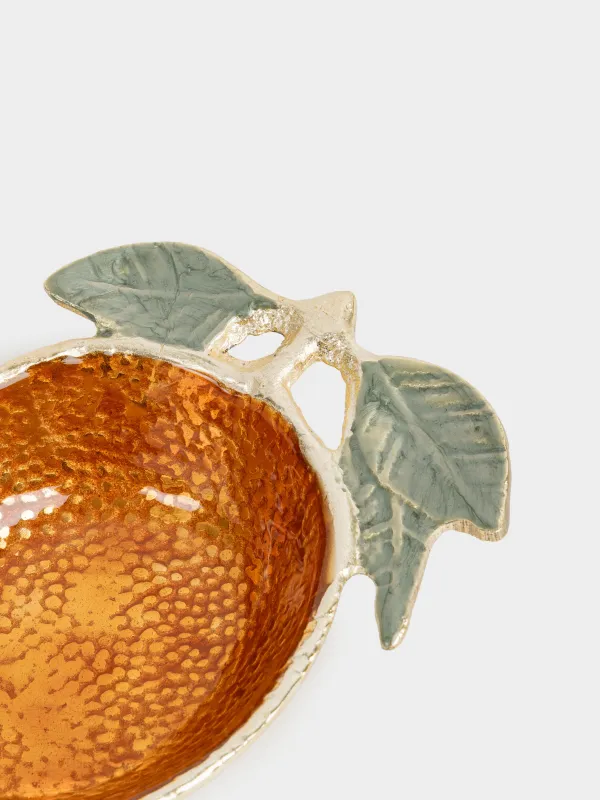 Блюдо декоративное, 12x15 см, металл, оранжево-золотистое, Апельсин, Fantastic R, image-3