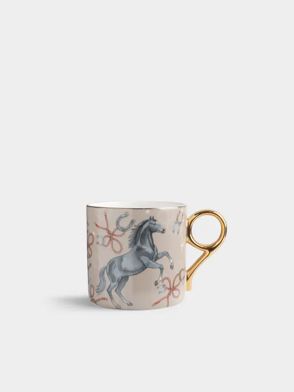 Кружка, 380 мл, с золотистым кантом, Конь, Zealous horse, image-0