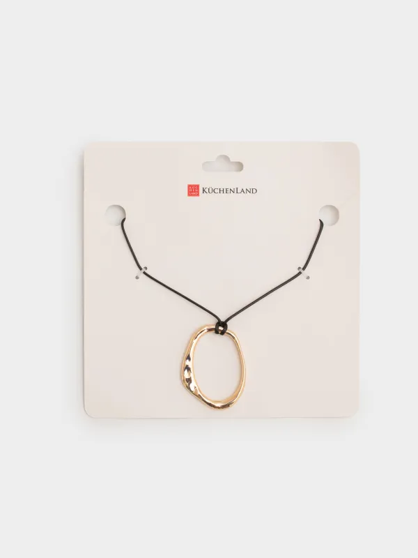 Цепочка-шнурок, 90 см, с подвеской, нейлон/металл, золотистая, Jewelry, image-3