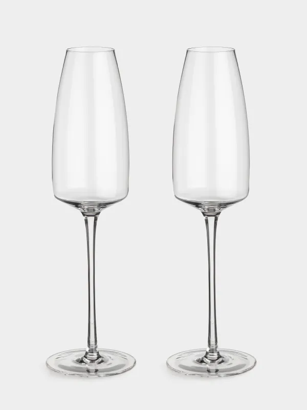 Бокал для шампанского, 290 мл, 2 шт, кристальное стекло, Avellino, image-0