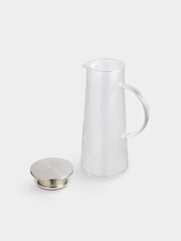 Кувшин, 1,3 л, с крышкой-фильтром, стекло Б/сталь, Pyramid, image-2