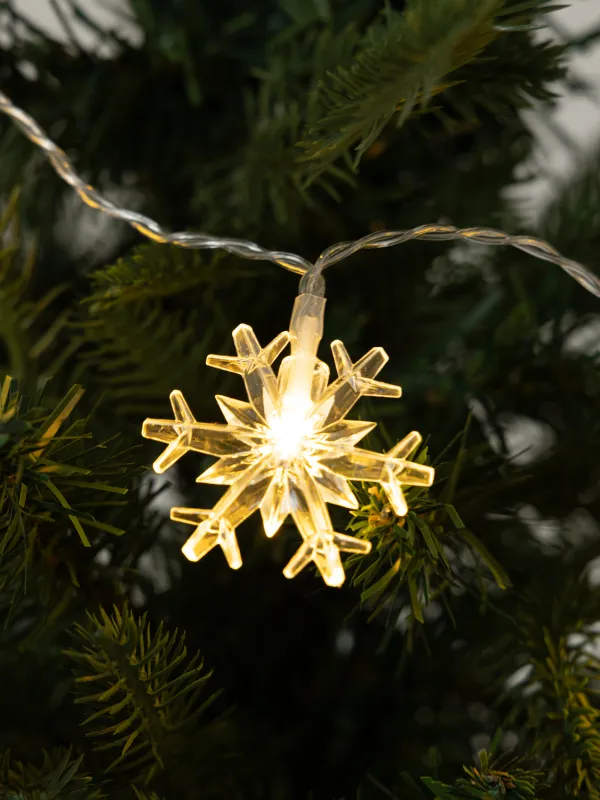 Гирлянда декоративная, 95 см, с подсветкой, 10 ламп, Снежинки, Christmas, image-1
