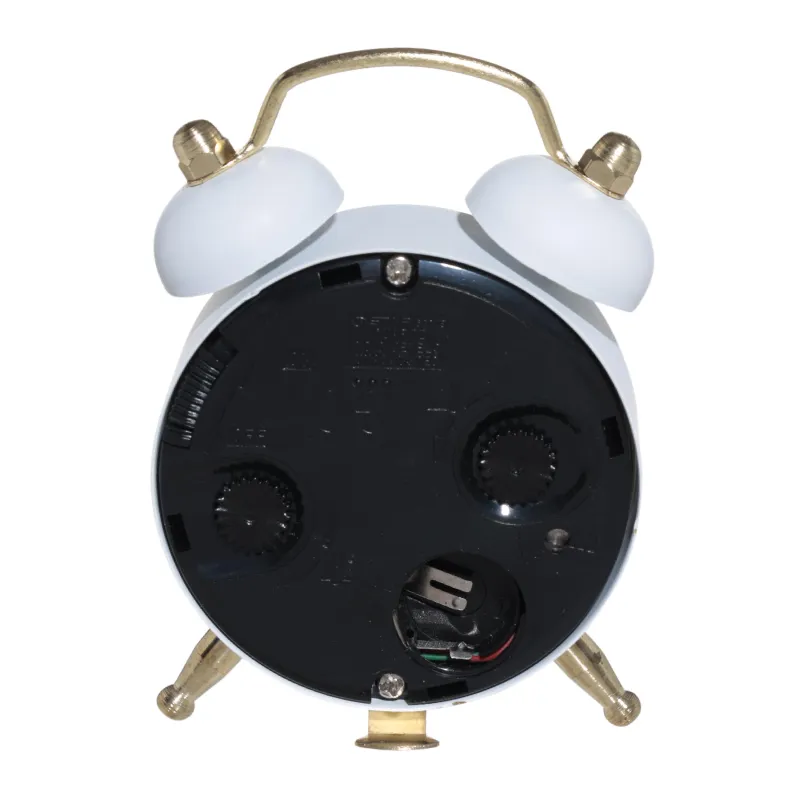 Часы-будильник, 8 см, на ножках, металл/стекло, круглые, бело-золотистые, Ретро, Dial, image-2