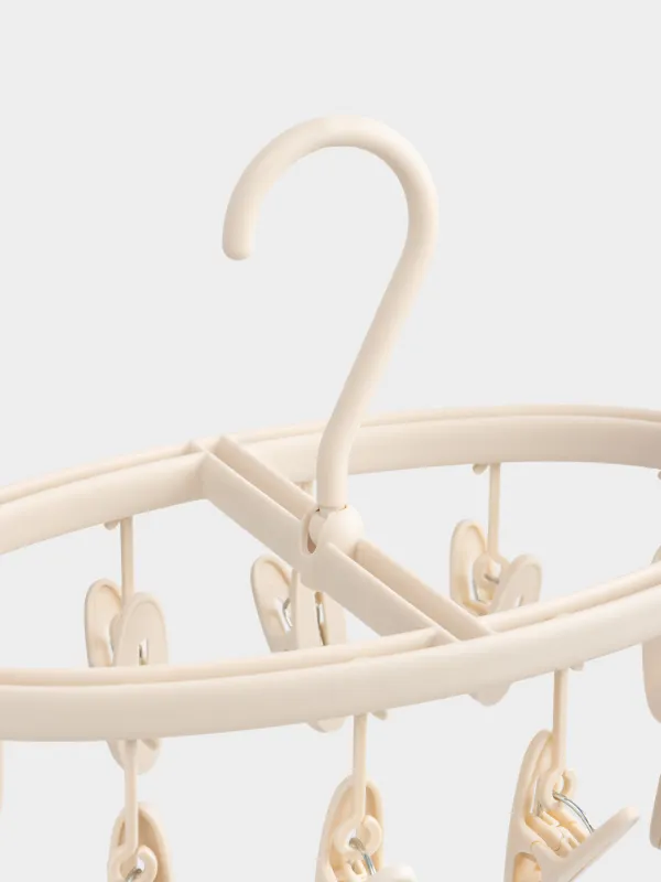 Сушилка для носков и нижнего белья, 12 прищепок, подвесная, пластик, бежевая, Compact, image-3