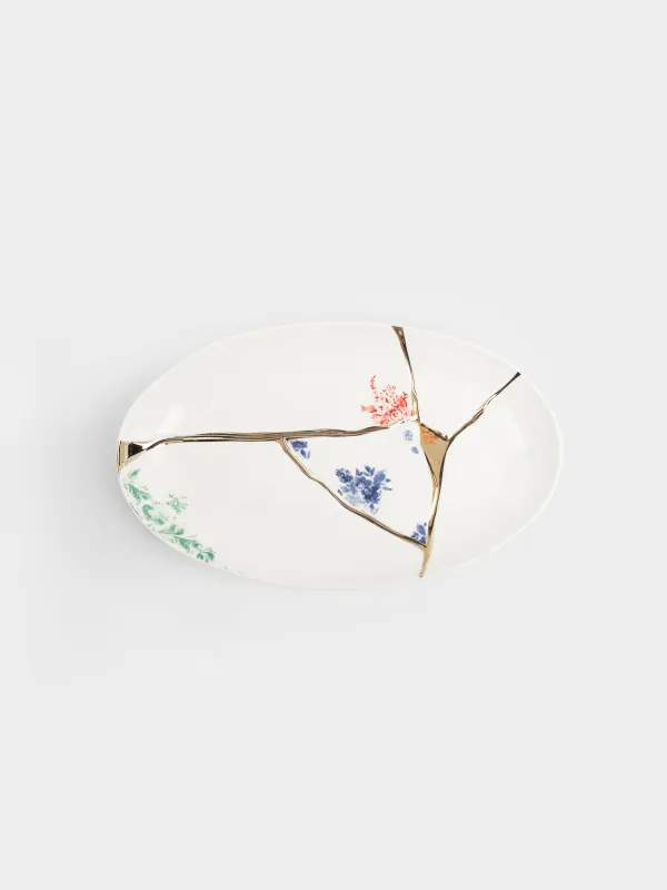 Блюдо, 30х18 см, фарфор N, бело-золотистое, овальное, Пожелание, Revival, image-1