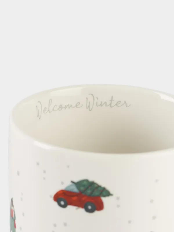 Кружка, 430 мл, фарфор N, белая, Зимние каникулы, Holiday mood, image-3