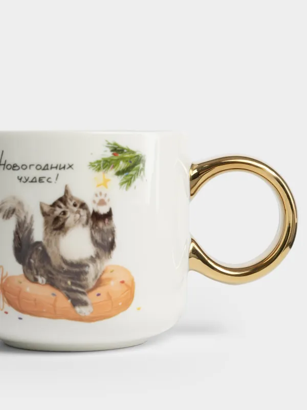 Кружка, 360 мл, Кот, Christmas cat, image-1