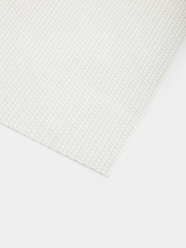 Салфетка под приборы, 30х45 см, ПВХ, прямоугольная, молочная, Серебристая нить, Solid, image-2