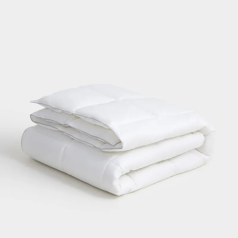 Одеяло, 200х220 см, хлопок/микрофибра, белое, с серебристым кантом, Soft cotton