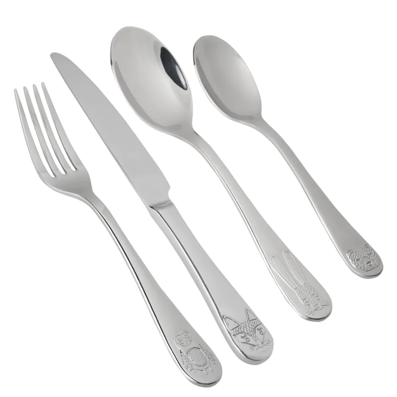 Столовые приборы, детские, 1 перс, 4 пр, сталь, Животные, Little pet