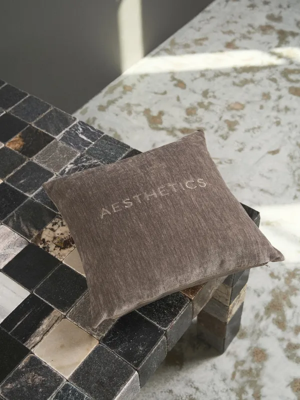 Подушка декоративная, 45х45 см, шенилл/вельвет, темно-серая, Aesthetics, Chenill, image-5