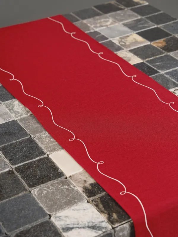 Дорожка настольная, 40х160 см, полиэстер, красная, Банты, Bow color, image-7