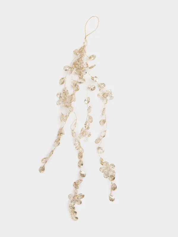 Украшение декоративное, 48 см, подвесное, акрил/металл, шампань, Кристаллы, Crystal decor, image-0