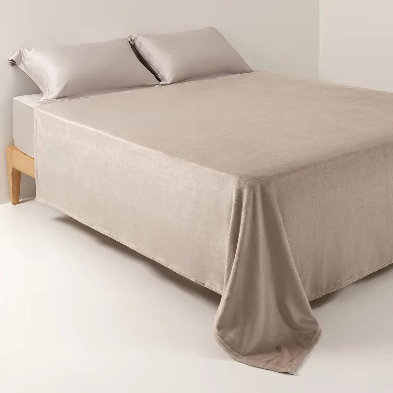 Покрывало, 220х240 см, фланель, песочное, Flannel