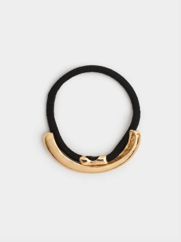 Резинка для волос, 6 см, металл, золотистая, Hairstyle, image-0