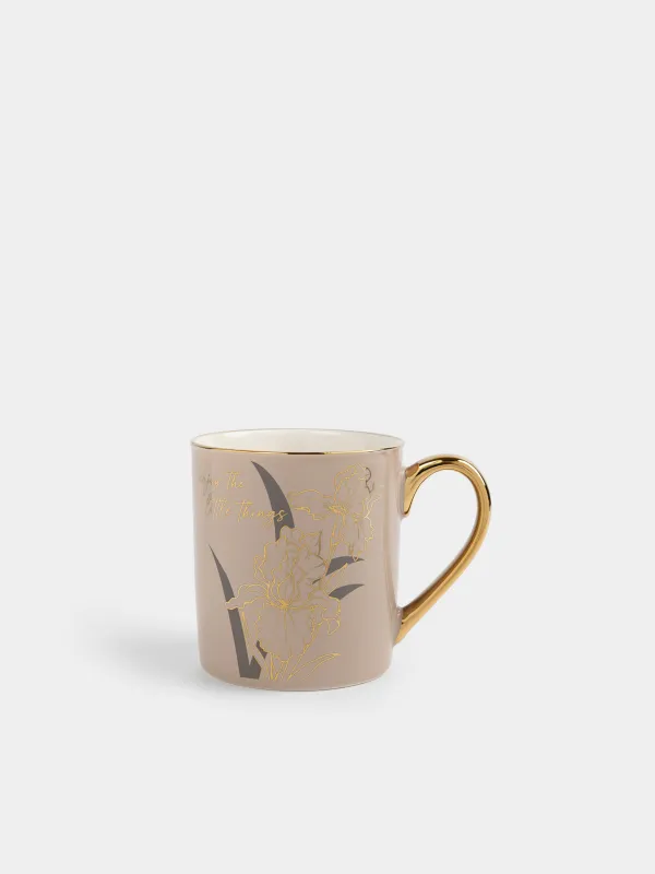 Кружка, 300 мл, Ирисы, Flower gold, image-0