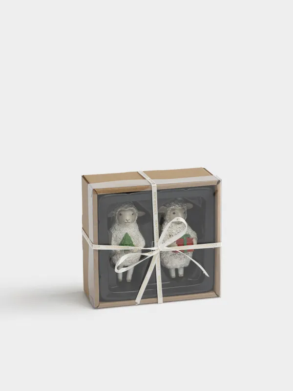 Набор елочных игрушек, 9 см, 2 шт, Овцы с елкой и подарком, Figure christmas, image-5
