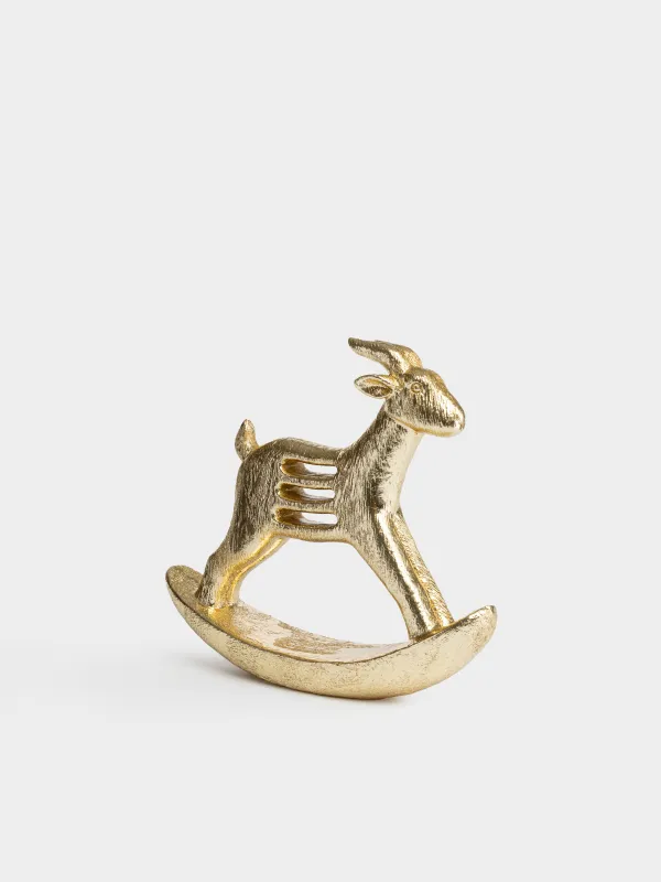Статуэтка, 26х23 см, Козочка-качалка, Goat gold, image-1