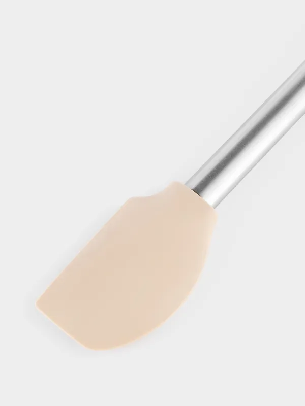 Лопатка-шпатель, 30 см, силикон/сталь, серо-бежевая, Metallic, image-1