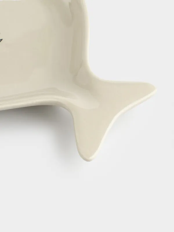 Миска для животных, 18х14 см, 100 мл, плоская, керамика D, серая, Рыба, Whiskers, image-5