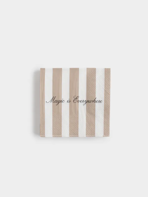 Салфетки бумажные, 21х21 см, 20 шт, Magic is everywhere, Wide stripes, image-0