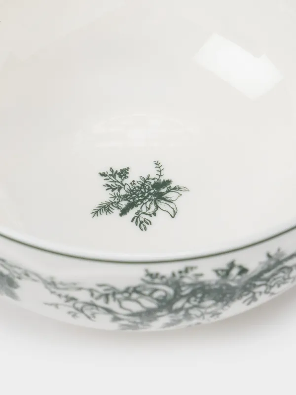 Пиала, 14х7 см, 2 шт, фарфор N, бело-зеленая, Зимний букет, Winter lace, image-5