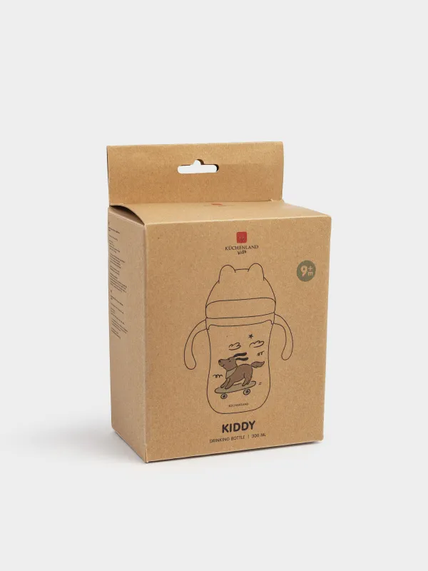 Бутылка-поильник, детская, 350 мл, тритан, серо-голубая, Собака на скейте, Kiddy, image-6