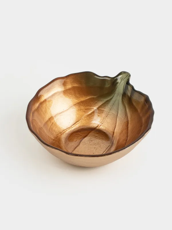 Пиала, 13х5 см, стекло, янтарно-зеленая, Тыква, Pumpkin, image-0